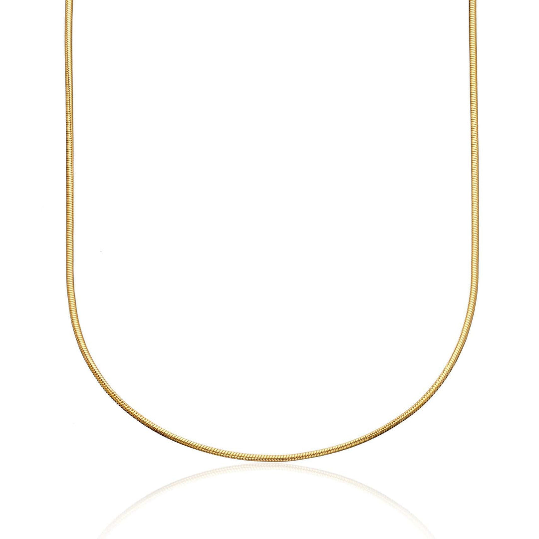 Gold Plated Round Snake Chain Necklace CHGTS