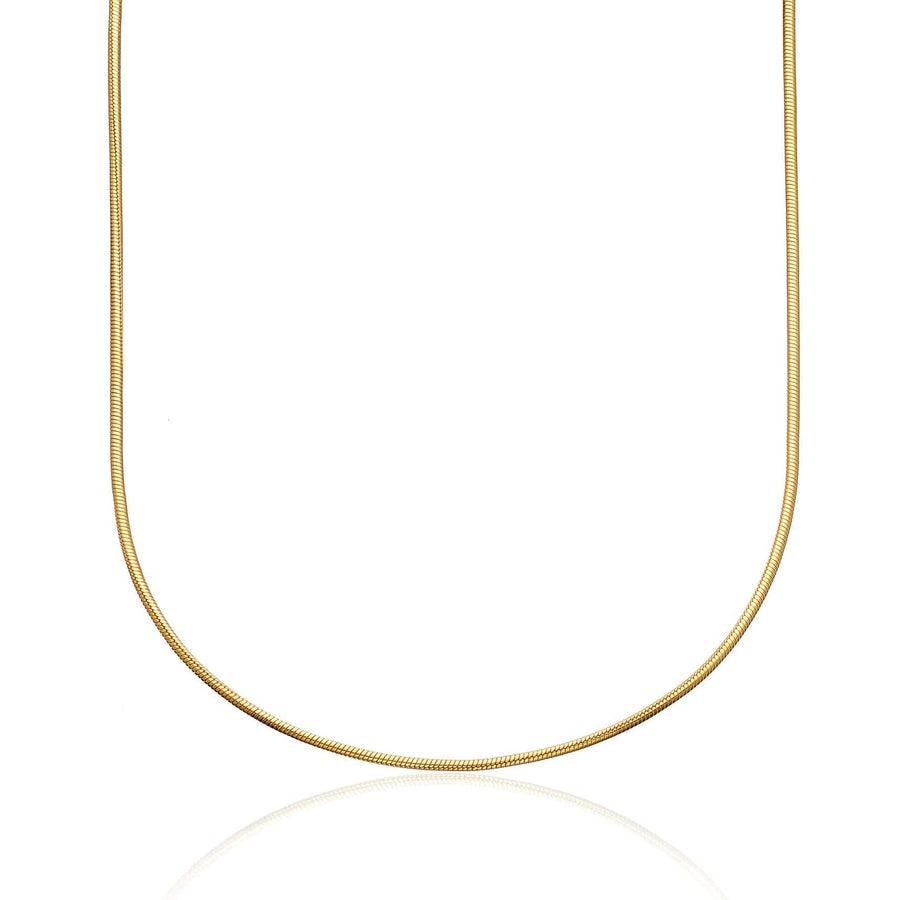 Gold Plated Round Snake Chain Necklace CHGTS