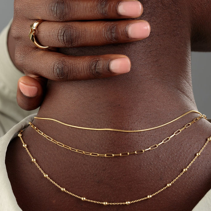Gold Plated Round Snake Chain Necklace CHGTS