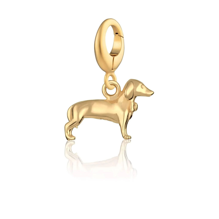 Gold Plated Sausage Dog Charm CGSD