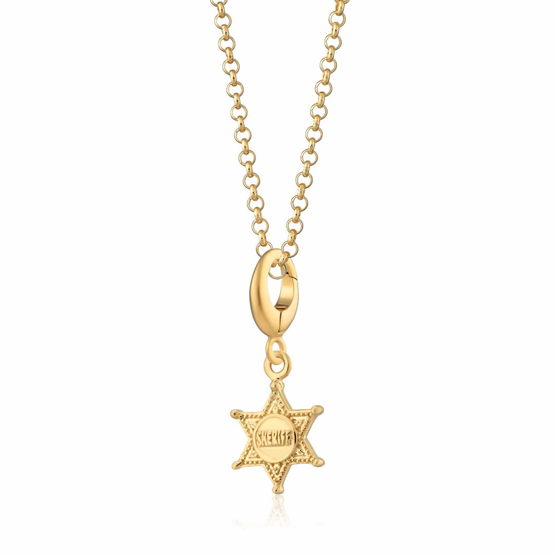 Gold Plated Sheriff Badge Necklace CNGSBG-1