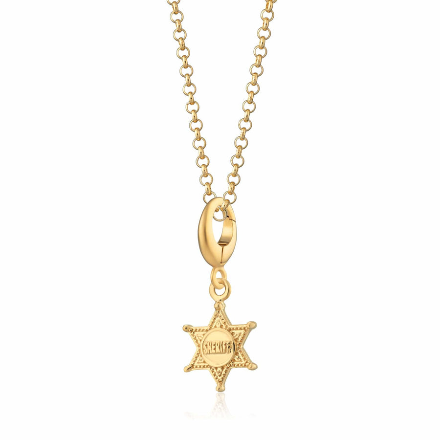Gold Plated Sheriff Badge Necklace CNGSBG-1