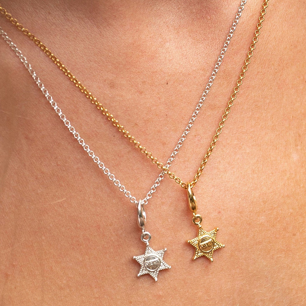 Gold Plated Sheriff Badge Necklace CNGSBG-1