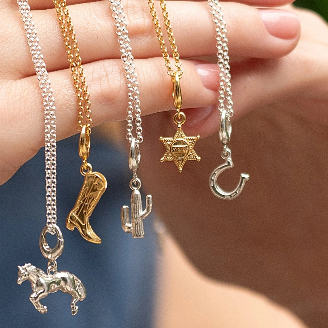 Gold Plated Sheriff Badge Necklace CNGSBG-1