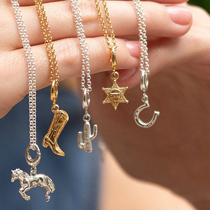 Gold Plated Sheriff Badge Necklace CNGSBG-1