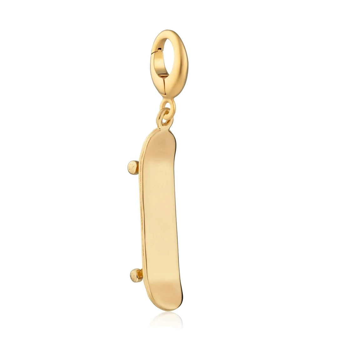 Gold Plated Skateboard Charm CGSKABO