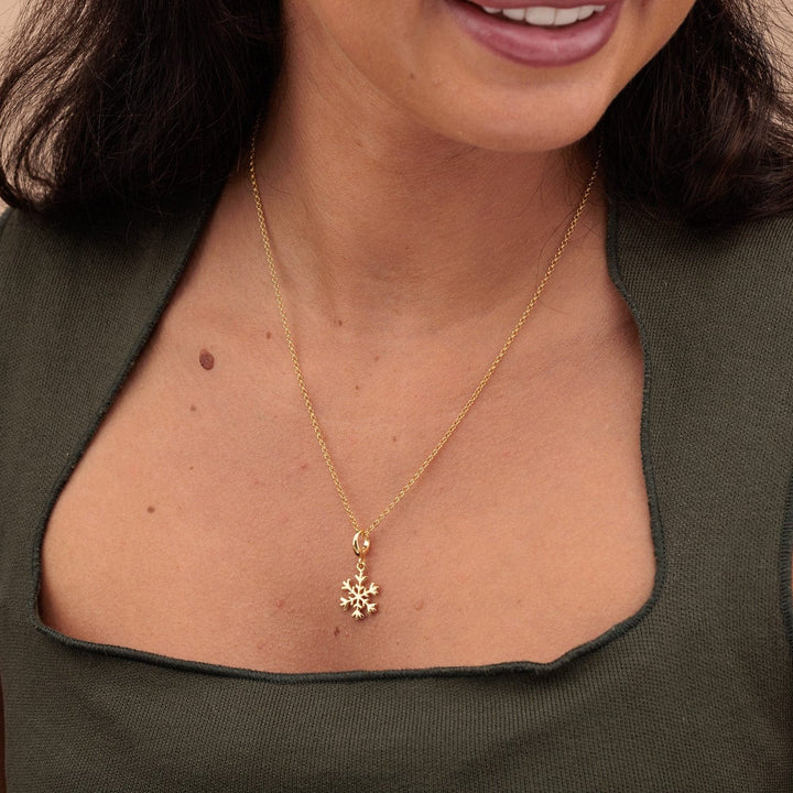 Gold Plated Snowflake Necklace CNGSF-1
