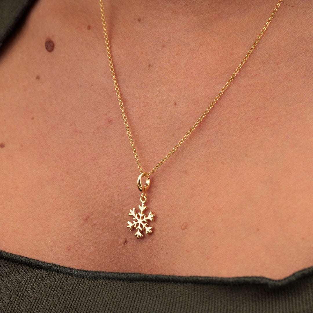Gold Plated Snowflake Necklace CNGSF-1
