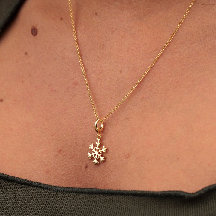 Gold Plated Snowflake Necklace CNGSF-1