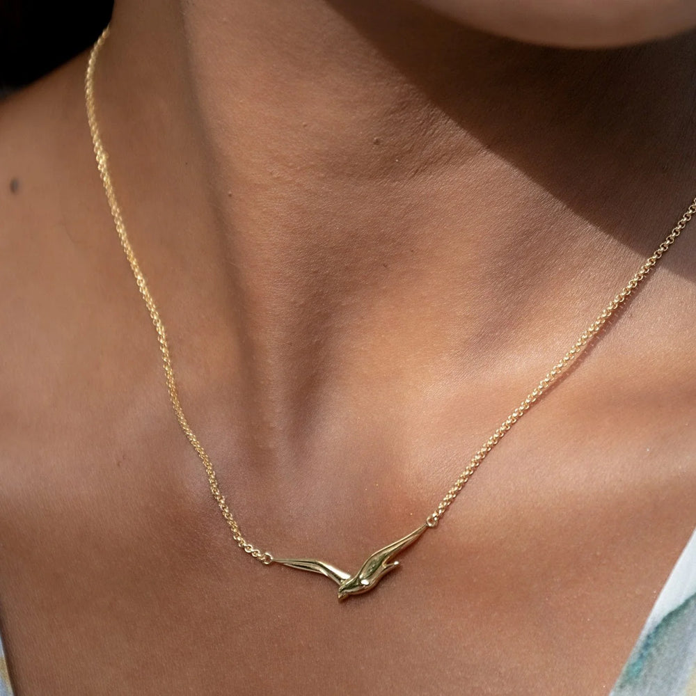 Gold Plated Soaring Bird Necklace NGSB