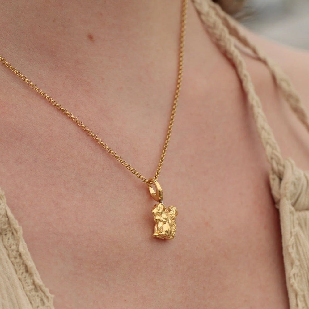 Gold Plated Squirrel Necklace CNGSQ-1