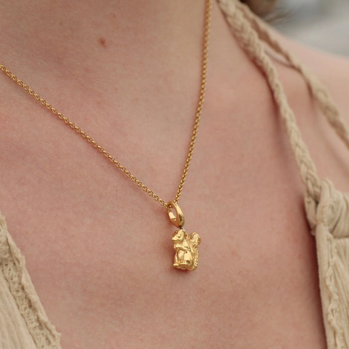 Gold Plated Squirrel Necklace CNGSQ-1