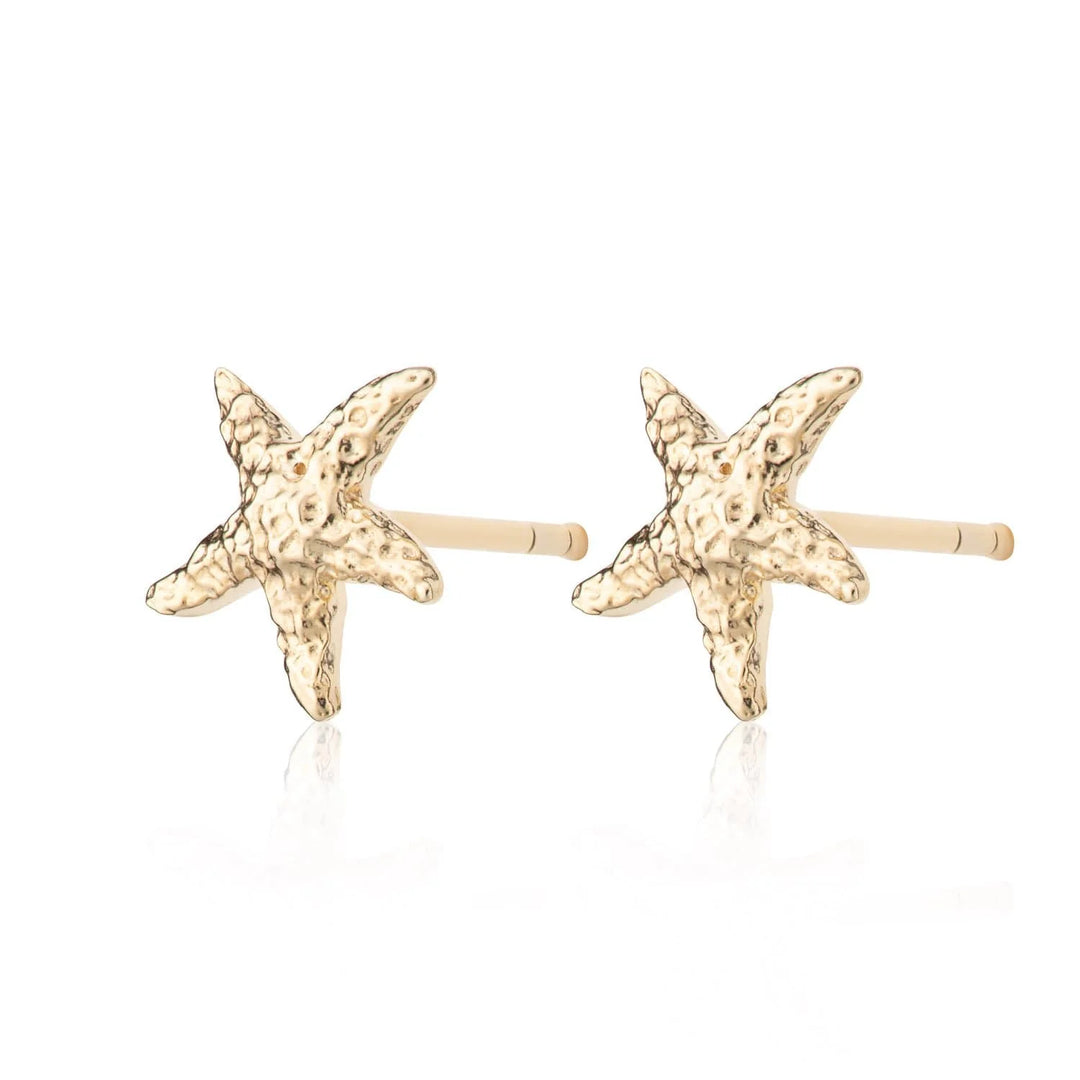 Gold Plated Starfish Stud Earrings SEGSX