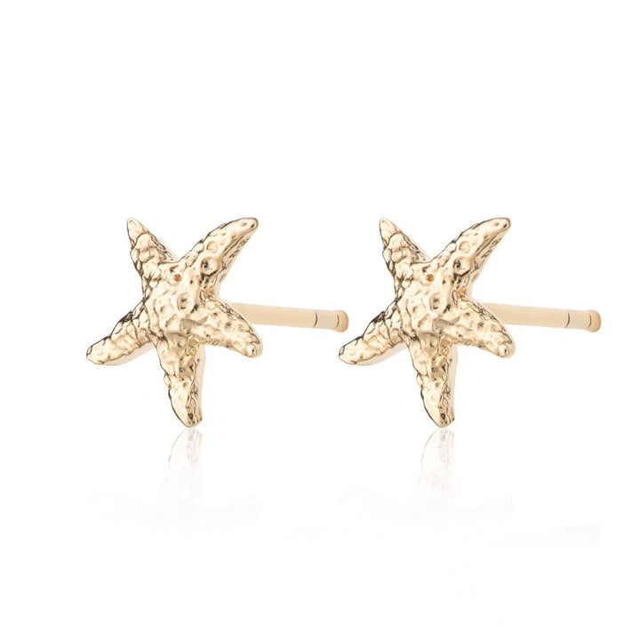 Gold Plated Starfish Stud Earrings SEGSX