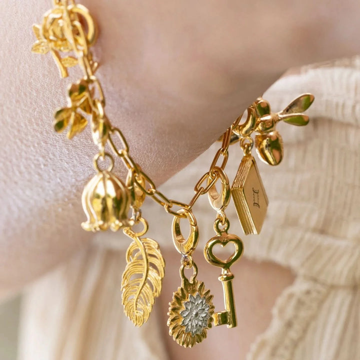 Gold Plated Story Book Charm CGSBK