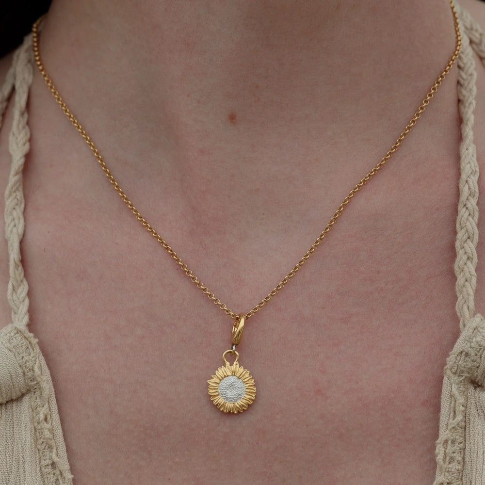 Gold Plated Sunflower Necklace CNSGSF-1