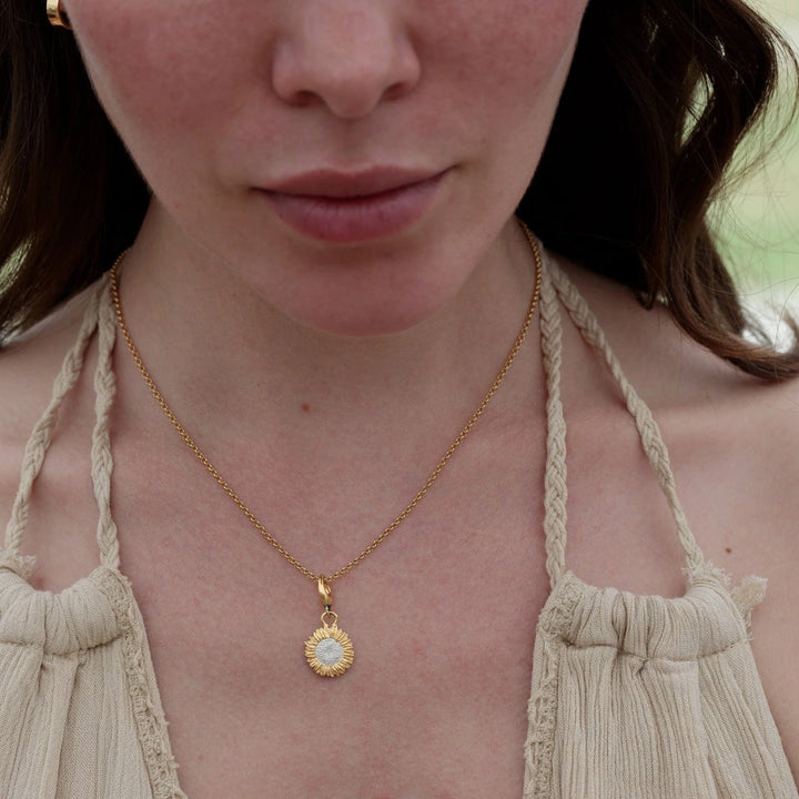 Gold Plated Sunflower Necklace CNSGSF-1