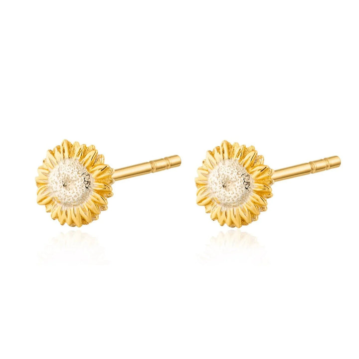 Gold Plated Sunflower Stud Earrings SESGSF