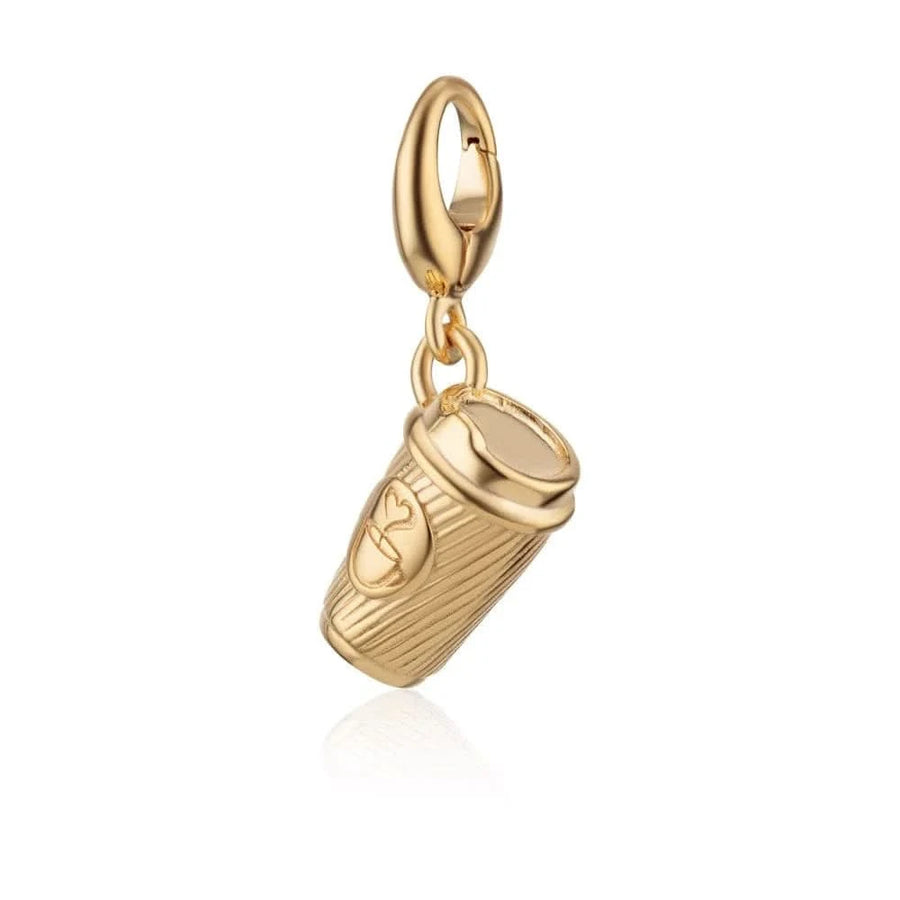 Gold Plated Takeaway Coffee Cup Charm CGTAC