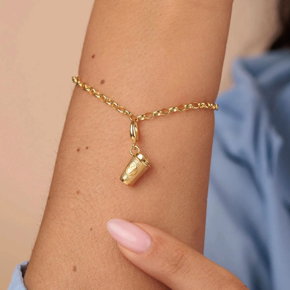 Gold Plated Takeaway Coffee Cup Charm CGTAC