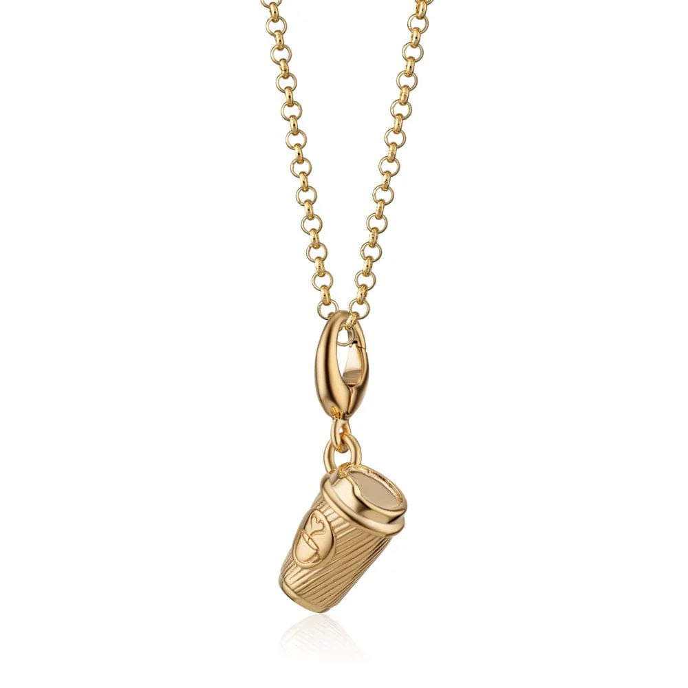 Gold Plated Takeaway Coffee Cup Necklace CNGTAC-1