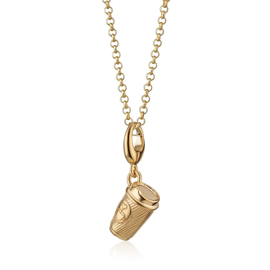 Gold Plated Takeaway Coffee Cup Necklace CNGTAC-1