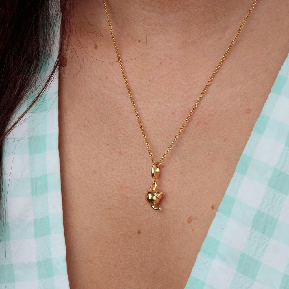Gold Plated Teapot Necklace CNGTP-1