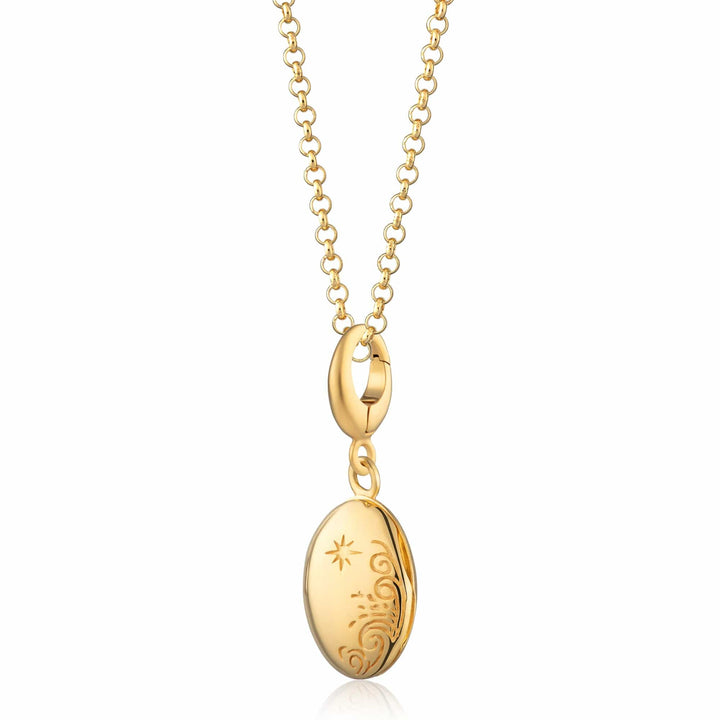 Gold Plated Tiny Celestial Locket Necklace LNGTC-1