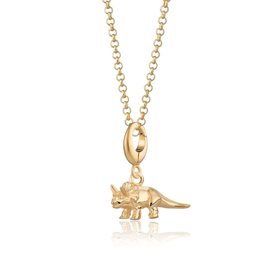 Gold Plated Triceratops Dinosaur Necklace CNGTRI-1