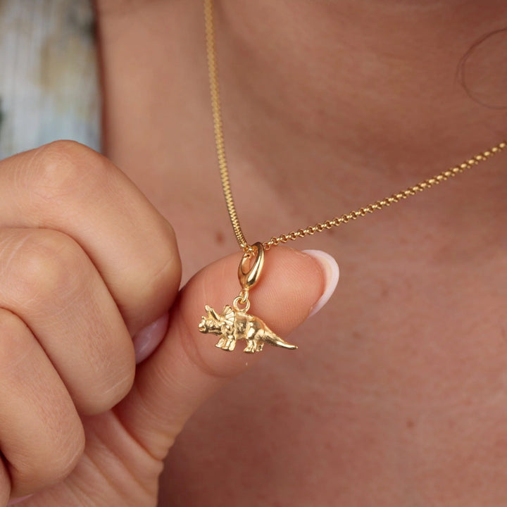 Gold Plated Triceratops Dinosaur Necklace CNGTRI-1