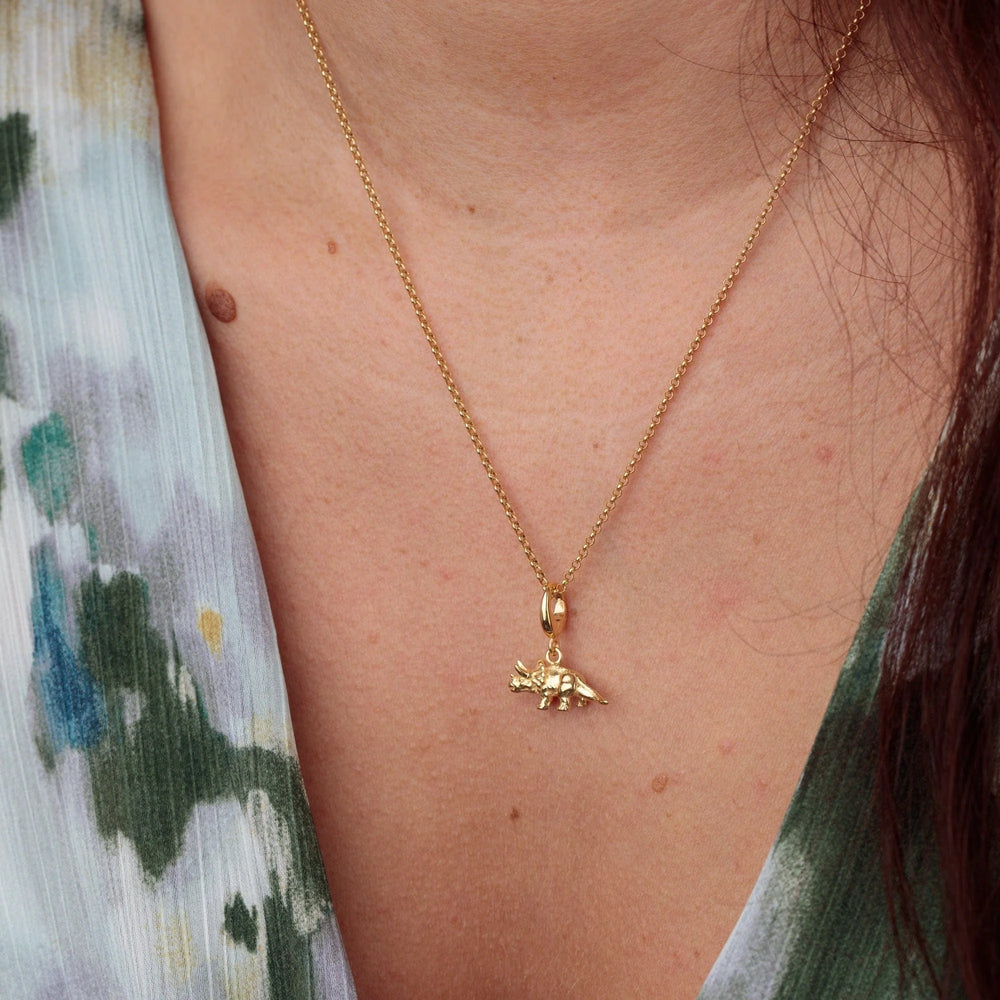 Gold Plated Triceratops Dinosaur Necklace CNGTRI-1