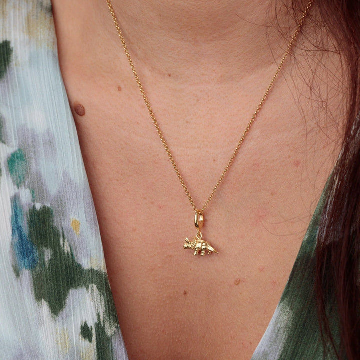 Gold Plated Triceratops Dinosaur Necklace CNGTRI-1