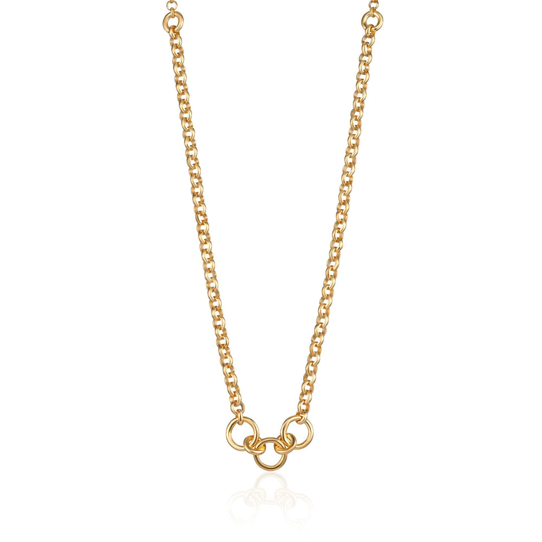 Gold Plated Trinity Charm Collector Necklace CHCGTRIN