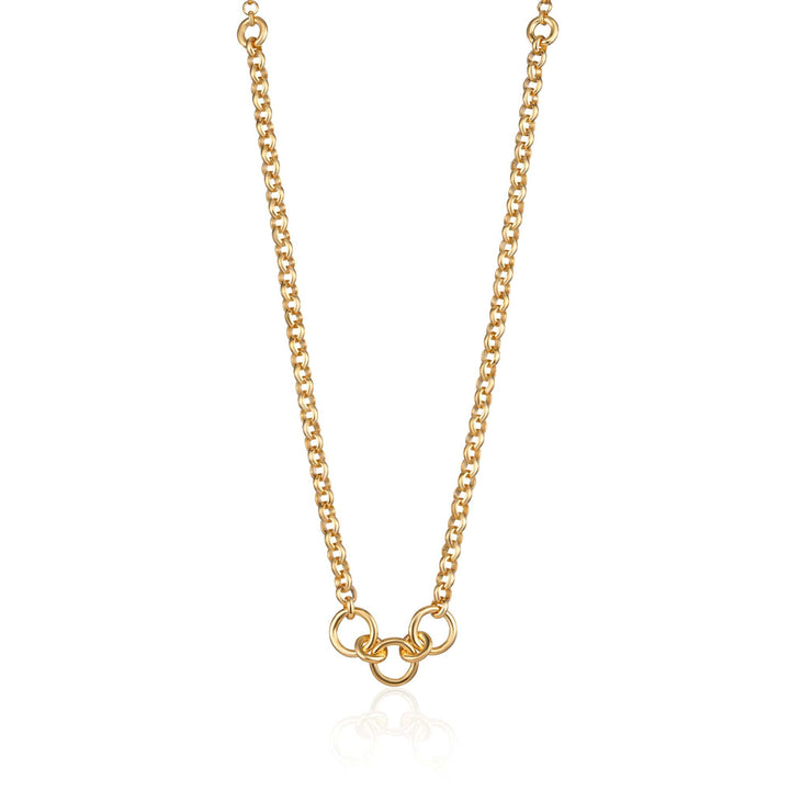 Gold Plated Trinity Charm Collector Necklace CHCGTRIN