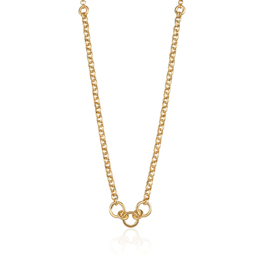 Gold Plated Trinity Charm Collector Necklace CHCGTRIN