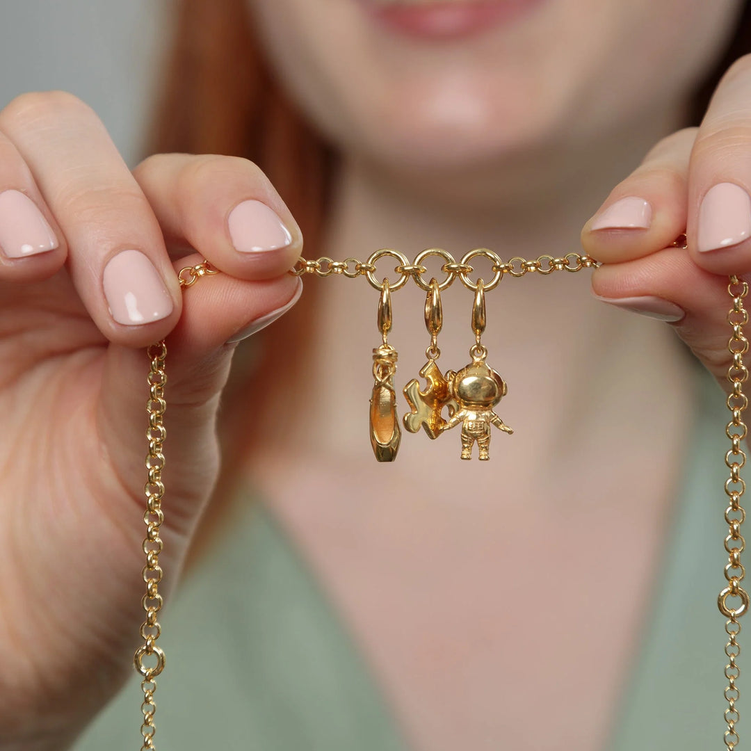 Gold Plated Trinity Charm Collector Necklace CHCGTRIN