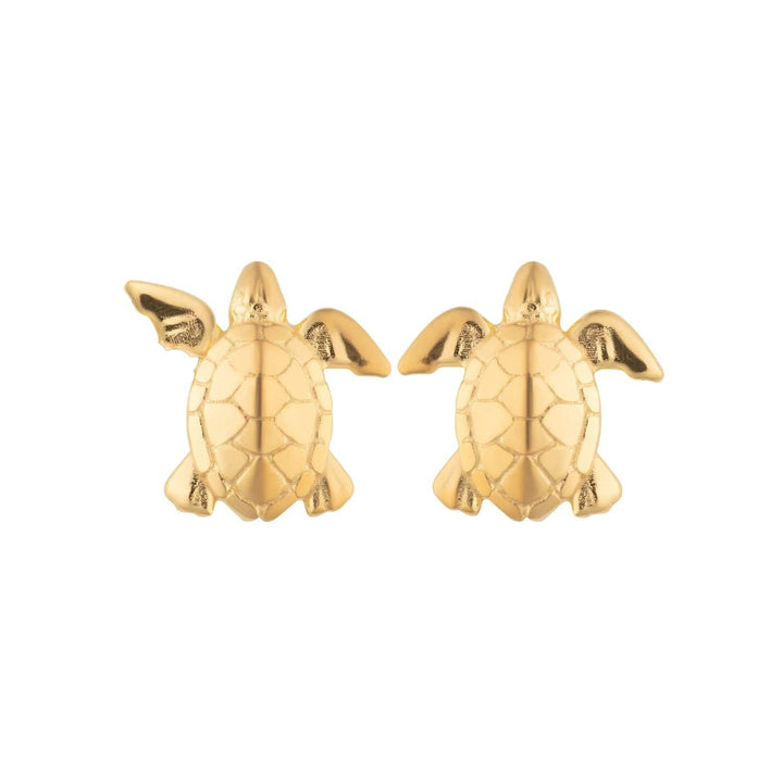 Gold Plated Turtle Stud Earrings SEGTU