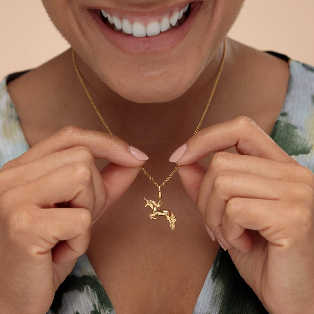 Gold Plated Unicorn Necklace CNGUNI-1