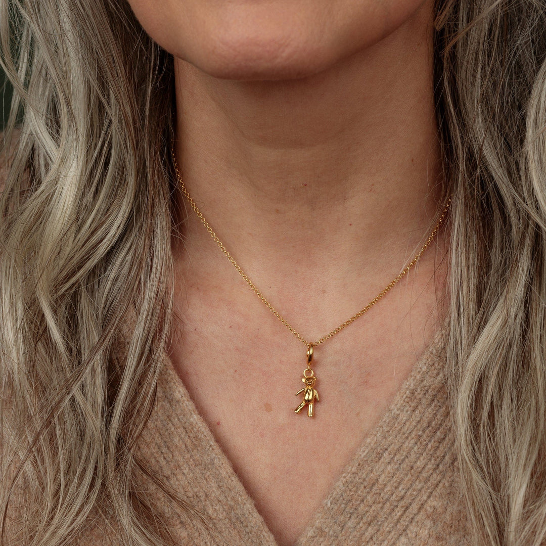 Gold Plated Vintage Teddy Bear Necklace CNGVT-1