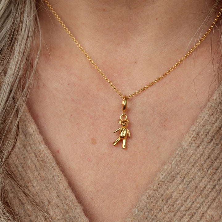 Gold Plated Vintage Teddy Bear Necklace CNGVT-1