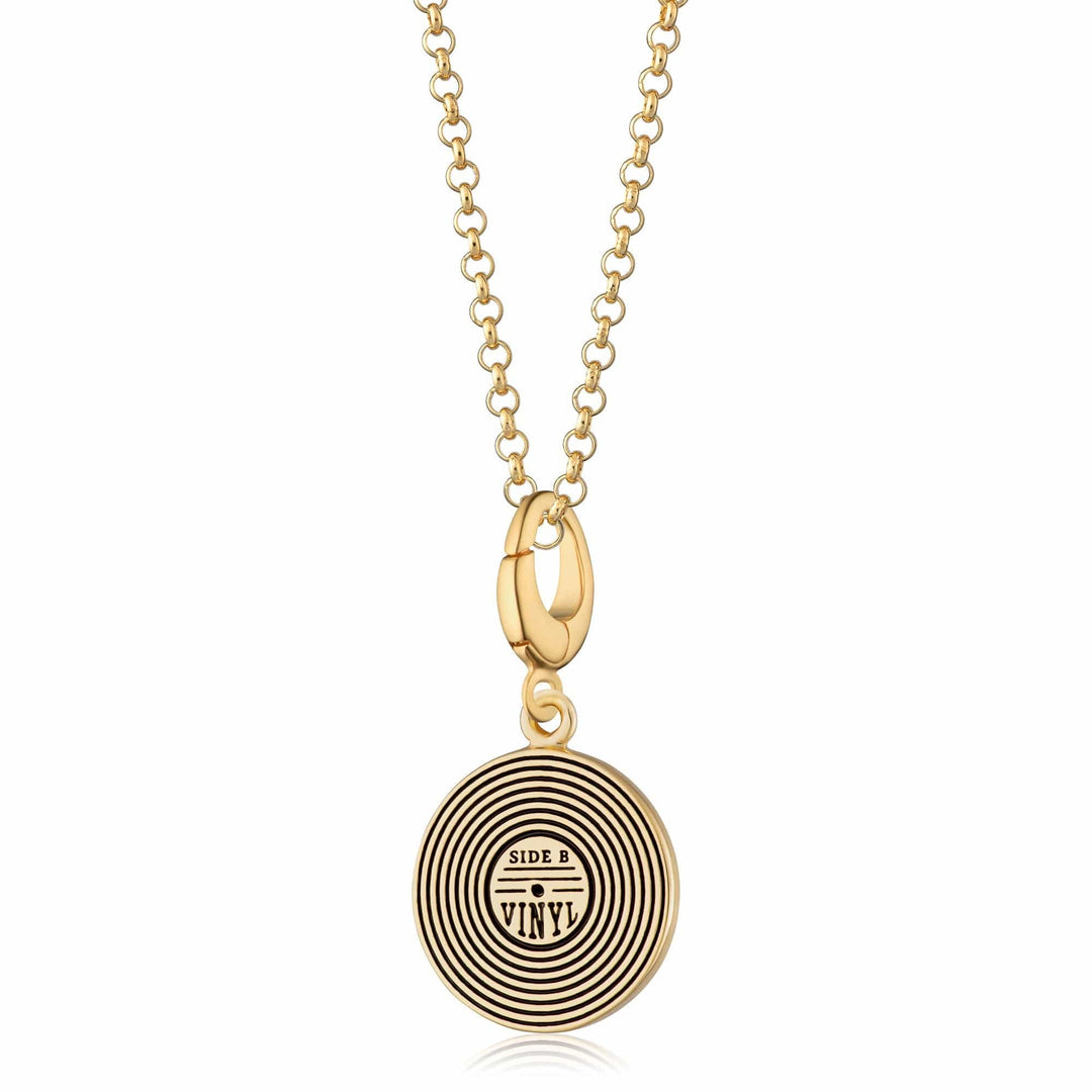 Gold Plated Vinyl Record Necklace CNGVY-1