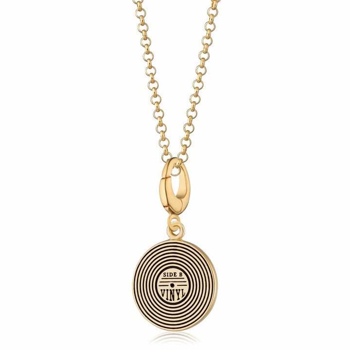 Gold Plated Vinyl Record Necklace CNGVY-1