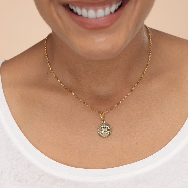 Gold Plated Vinyl Record Necklace CNGVY-1