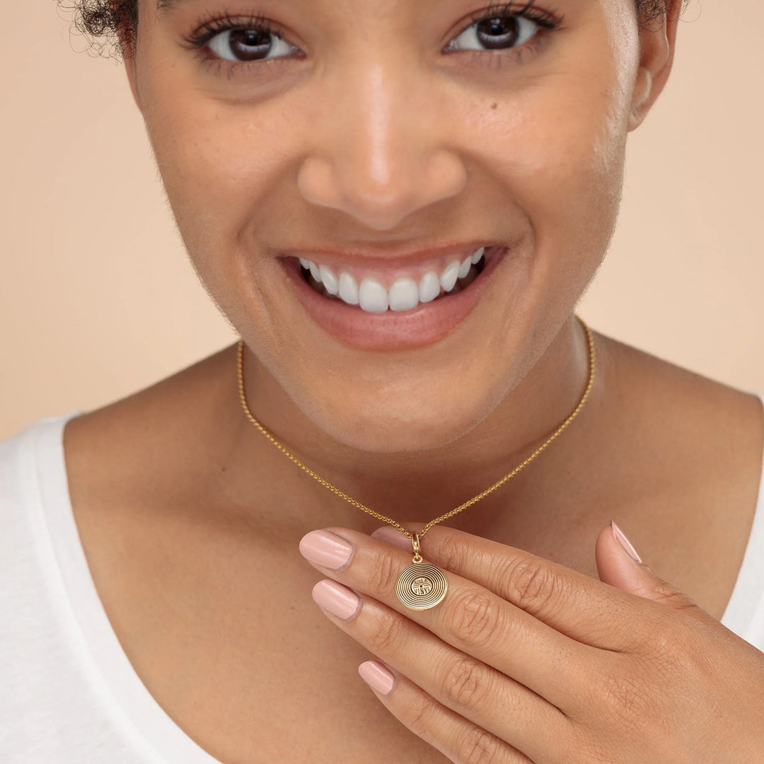 Gold Plated Vinyl Record Necklace CNGVY-1