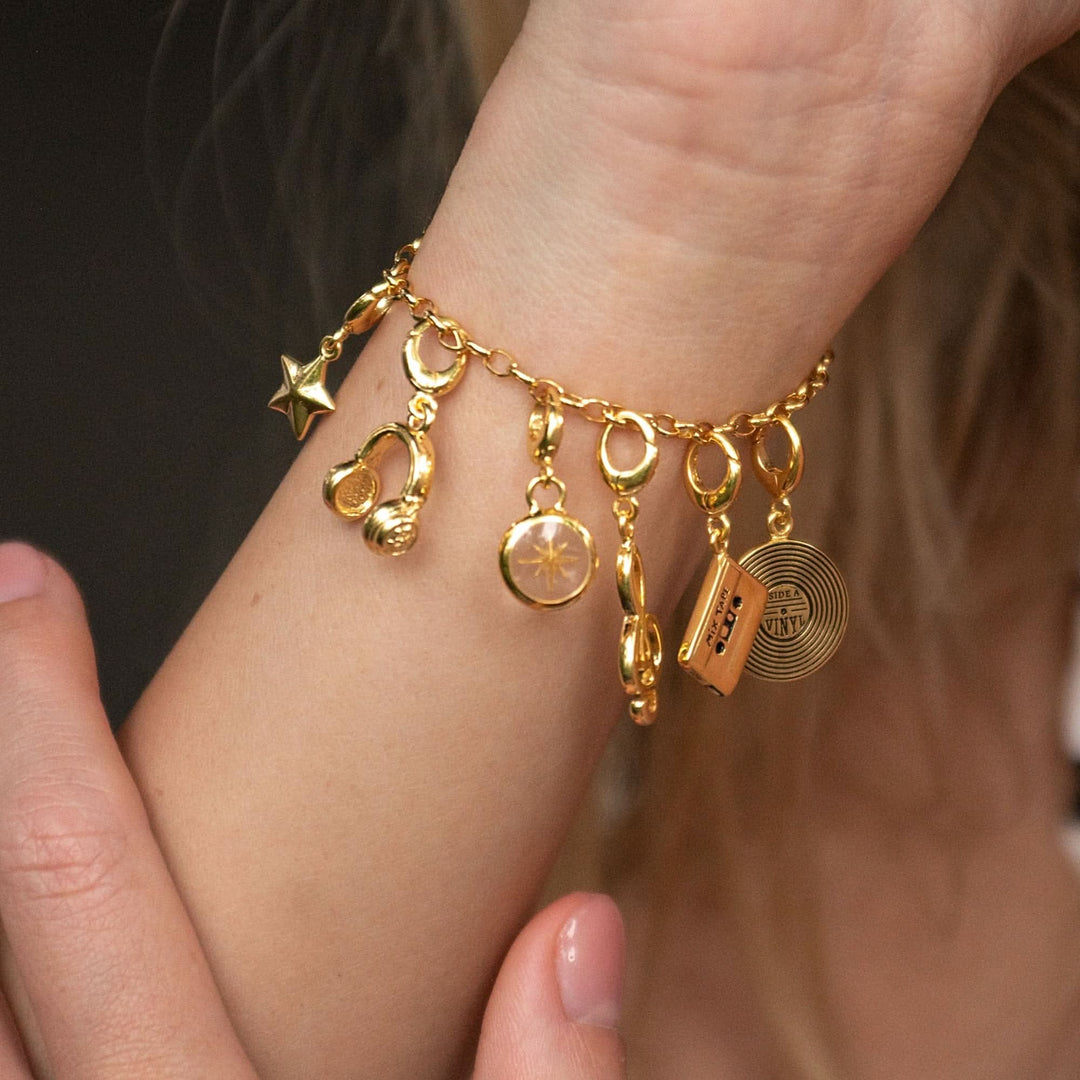 Gold Plated White Star Resin Capture Charm CGWHST