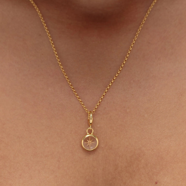 Gold Plated White Star Resin Capture Necklace CNGWHST-1