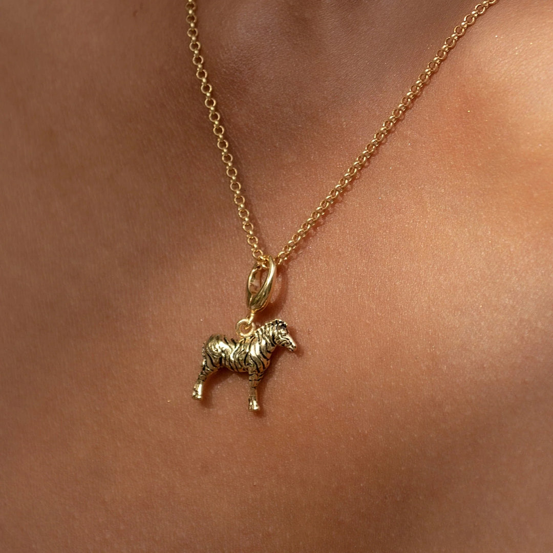 Gold Plated Zebra Necklace CNGZB-1