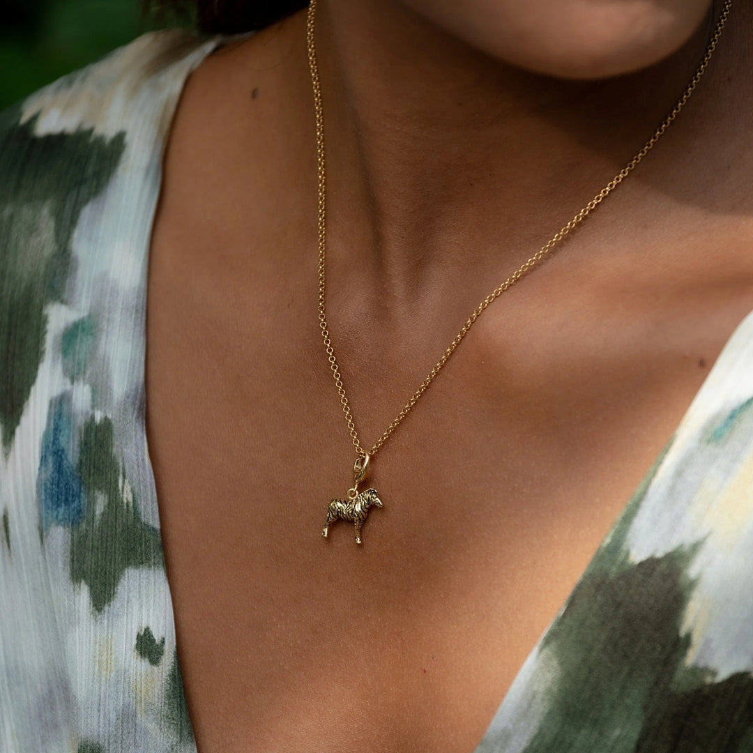 Gold Plated Zebra Necklace CNGZB-1
