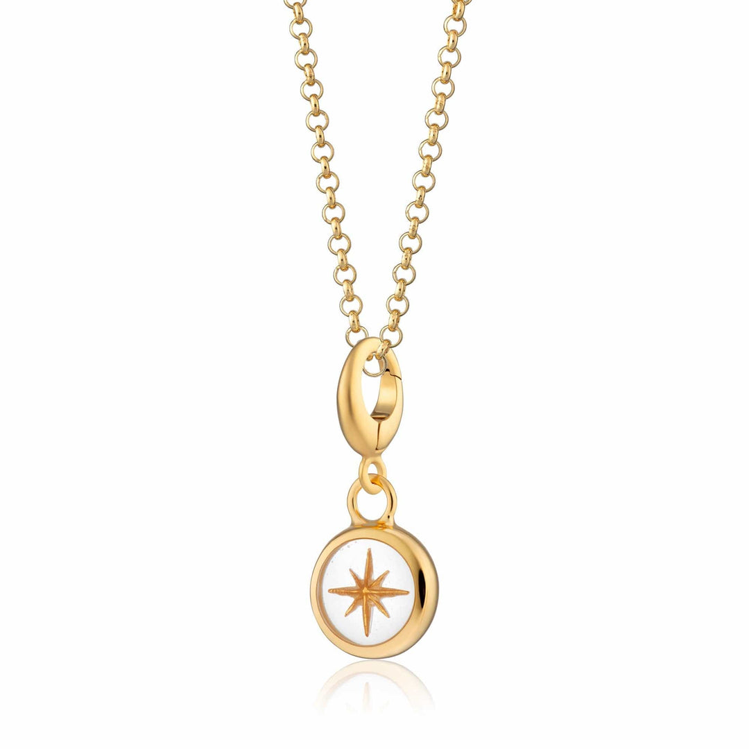 Gold Plated White Star Resin Capture Necklace CNGWHST-1