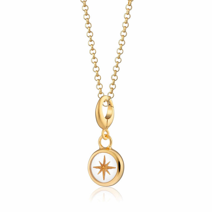 Gold Plated White Star Resin Capture Necklace CNGWHST-1